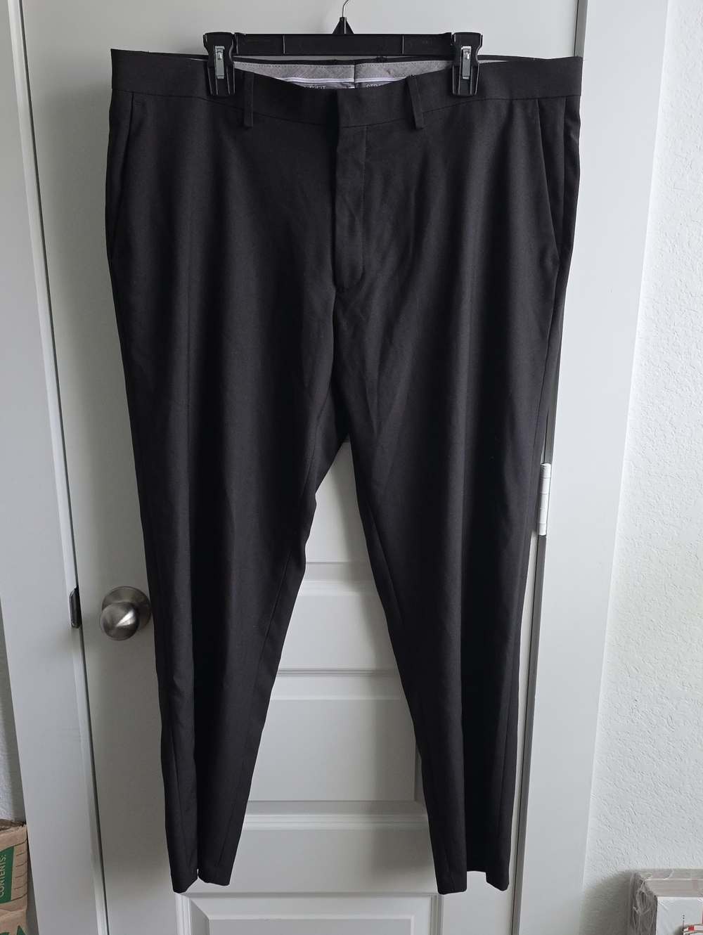 NWOT Haggar Men's Black Dress Pants Straight Fit Premium Stretch 40x30 G243